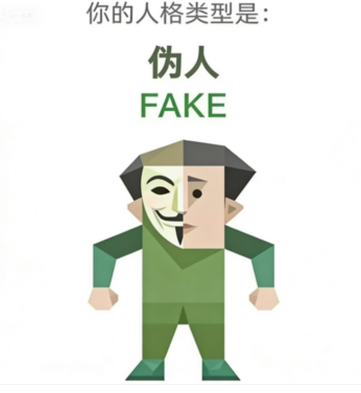 FAKE personality illustration